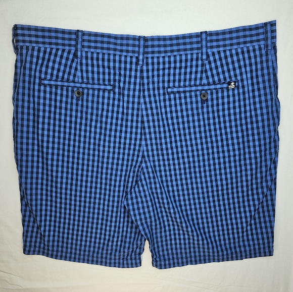 IZOD Shorts Blue Black Plaid Check Lightweight Cotton size 38 - Picture 2 of 4